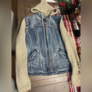 Coalition LA hybrid denim sweater jacket, Large